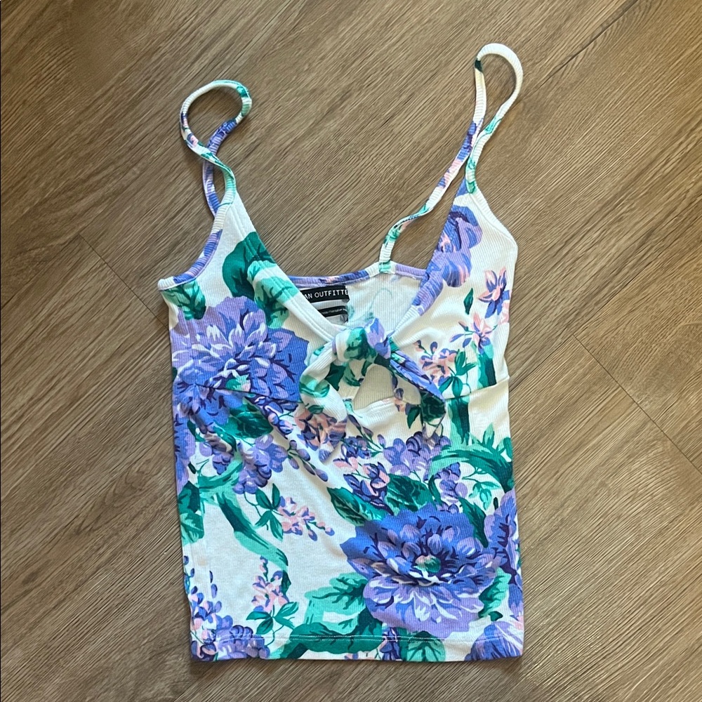 Urban Outfitters Purple and Green Floral Camisole